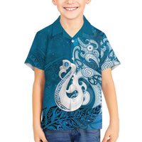New Zealand Matariki Hawaiian Shirt Maori Manaia Galaxy Silver Fern Blue Color