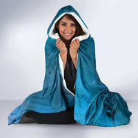 New Zealand Matariki Hooded Blanket Maori Manaia Galaxy Silver Fern Blue Color