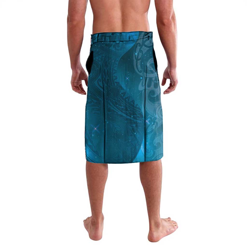 New Zealand Matariki Lavalava Maori Manaia Galaxy Silver Fern Blue Color