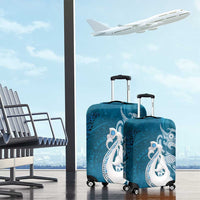 New Zealand Matariki Luggage Cover Maori Manaia Galaxy Silver Fern Blue Color