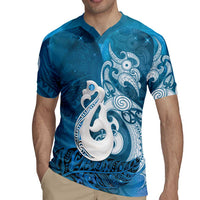 New Zealand Matariki Rugby Jersey Maori Manaia Galaxy Silver Fern Blue Color LT22 - Polynesian Pride