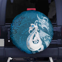 New Zealand Matariki Spare Tire Cover Maori Manaia Galaxy Silver Fern Blue Color