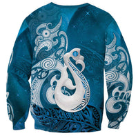 New Zealand Matariki Sweatshirt Maori Manaia Galaxy Silver Fern Blue Color LT22 - Polynesian Pride