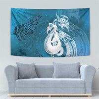 New Zealand Matariki Tapestry Maori Manaia Galaxy Silver Fern Blue Color LT22 - Polynesian Pride