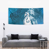 New Zealand Matariki Tapestry Maori Manaia Galaxy Silver Fern Blue Color LT22 - Polynesian Pride