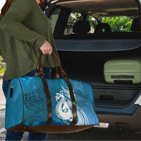 New Zealand Matariki Travel Bag Maori Manaia Galaxy Silver Fern Blue Color