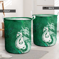 New Zealand Matariki Laundry Basket Maori Manaia Galaxy Silver Fern Green Color