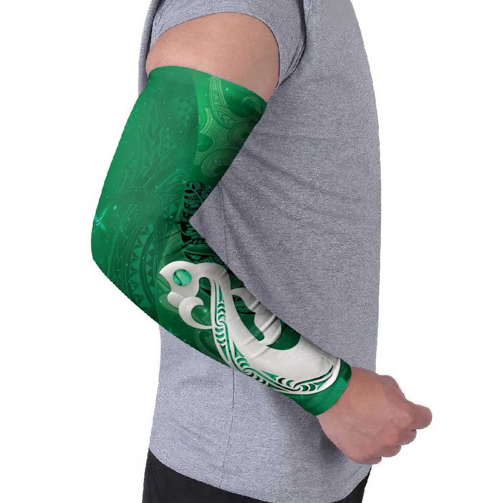 New Zealand Matariki Arm Sleeves Maori Manaia Galaxy Silver Fern Green Color
