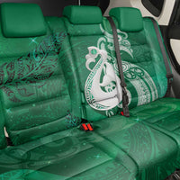 New Zealand Matariki Back Car Seat Cover Maori Manaia Galaxy Silver Fern Green Color
