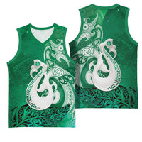 New Zealand Matariki Basketball Jersey Maori Manaia Galaxy Silver Fern Green Color