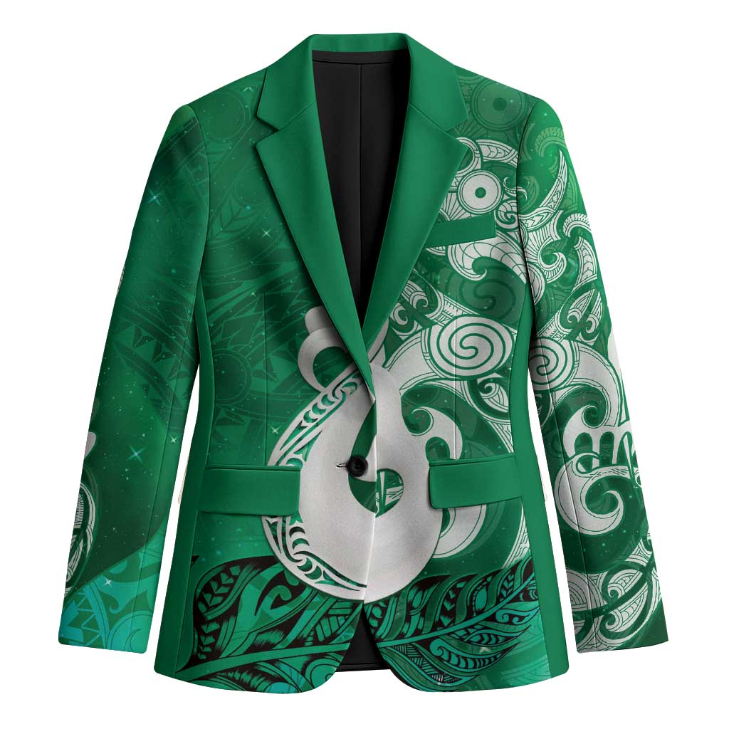 New Zealand Matariki Blazer Maori Manaia Galaxy Silver Fern Green Color