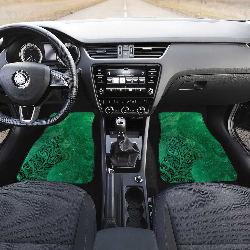 New Zealand Matariki Car Mats Maori Manaia Galaxy Silver Fern Green Color