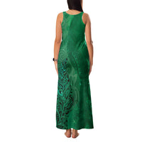 New Zealand Matariki Family Matching Tank Maxi Dress and Hawaiian Shirt Maori Manaia Galaxy Silver Fern Green Color LT22 - Polynesian Pride