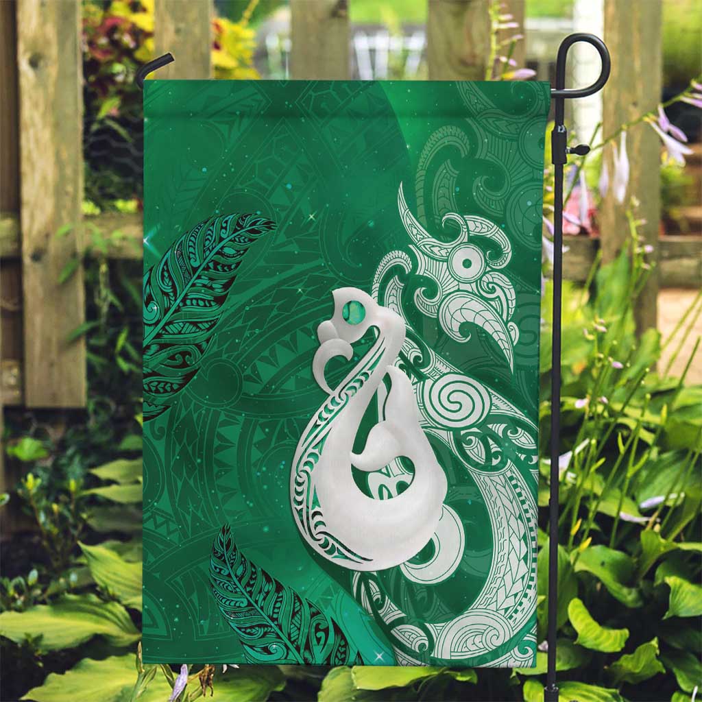 New Zealand Matariki Garden Flag Maori Manaia Galaxy Silver Fern Green Color