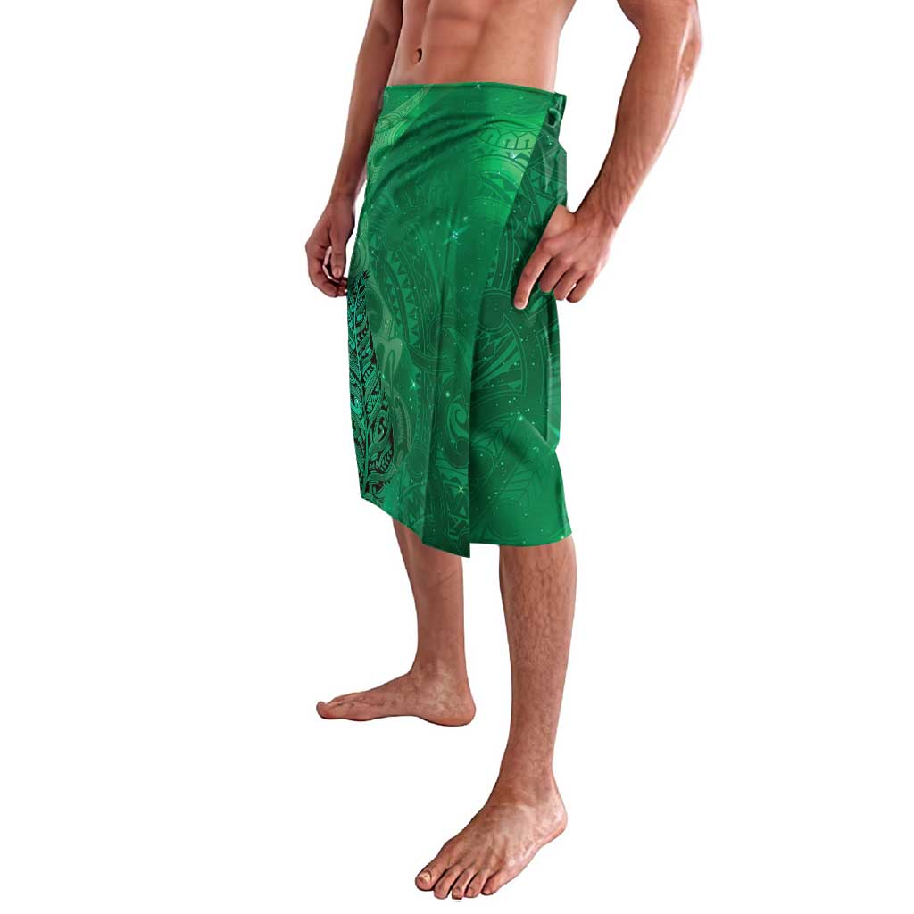 New Zealand Matariki Lavalava Maori Manaia Galaxy Silver Fern Green Color