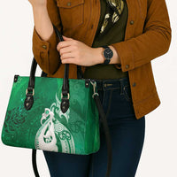 New Zealand Matariki Leather Bag Maori Manaia Galaxy Silver Fern Green Color