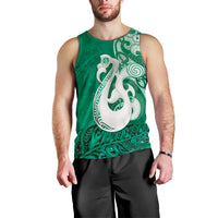 New Zealand Matariki Men Tank Top Maori Manaia Galaxy Silver Fern Green Color