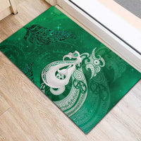 New Zealand Matariki Rubber Doormat Maori Manaia Galaxy Silver Fern Green Color