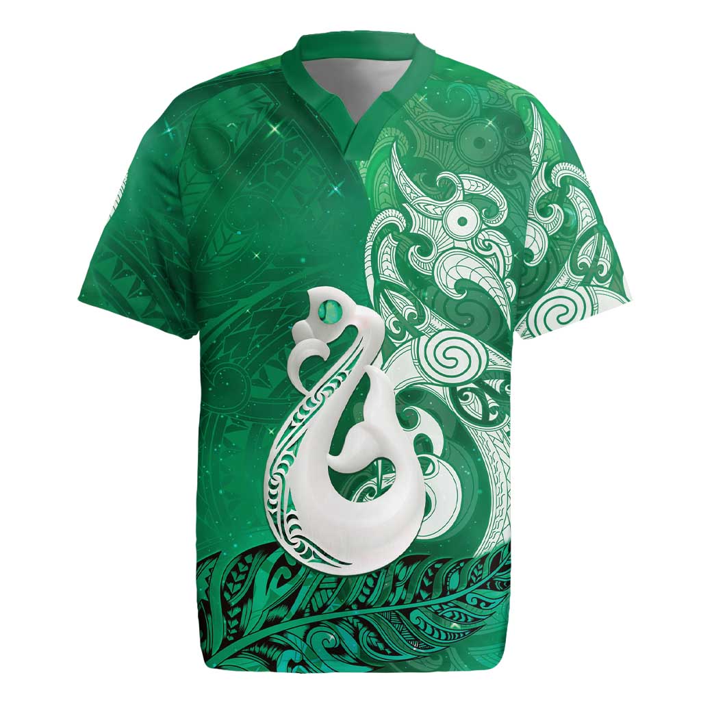 New Zealand Matariki Rugby Jersey Maori Manaia Galaxy Silver Fern Green Color