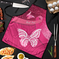 New Zealand Breast Cancer Awareness Apron Pink Ribbon Butterfly Maori Pattern