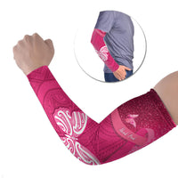 New Zealand Breast Cancer Awareness Arm Sleeves Pink Ribbon Butterfly Maori Pattern LT22 Set of 2 Pink - Polynesian Pride