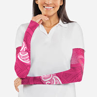 New Zealand Breast Cancer Awareness Arm Sleeves Pink Ribbon Butterfly Maori Pattern LT22 - Polynesian Pride
