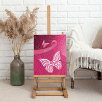 New Zealand Breast Cancer Awareness Canvas Wall Art Pink Ribbon Butterfly Maori Pattern LT22 - Polynesian Pride