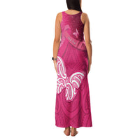 New Zealand Breast Cancer Awareness Family Matching Tank Maxi Dress and Hawaiian Shirt Pink Ribbon Butterfly Maori Pattern LT22 - Polynesian Pride