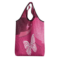 New Zealand Breast Cancer Awareness Grocery Bag Pink Ribbon Butterfly Maori Pattern