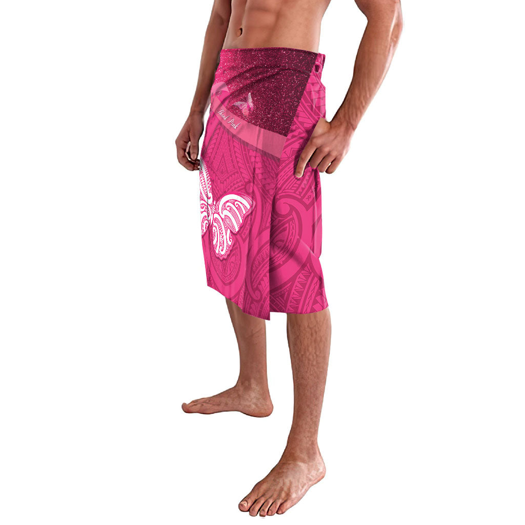 New Zealand Breast Cancer Awareness Lavalava Pink Ribbon Butterfly Maori Pattern LT22 - Polynesian Pride