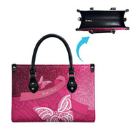 New Zealand Breast Cancer Awareness Leather Bag Pink Ribbon Butterfly Maori Pattern