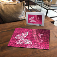 New Zealand Breast Cancer Awareness Puzzle Pink Ribbon Butterfly Maori Pattern