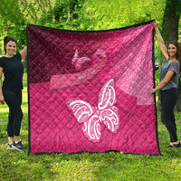New Zealand Breast Cancer Awareness Quilt Pink Ribbon Butterfly Maori Pattern