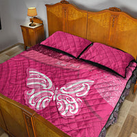 New Zealand Breast Cancer Awareness Quilt Bed Set Pink Ribbon Butterfly Maori Pattern LT22 - Polynesian Pride