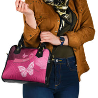 New Zealand Breast Cancer Awareness Shoulder Handbag Pink Ribbon Butterfly Maori Pattern LT22 - Polynesian Pride
