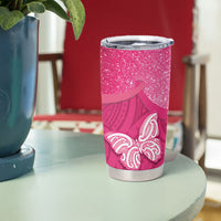New Zealand Breast Cancer Awareness Tumbler Cup Pink Ribbon Butterfly Maori Pattern
