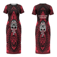 New Zealand Maori Language Week Couples Matching Short Sleeve Bodycon Dress and Hawaiian Shirt Te Wiki O Te Reo Maori Hei Tiki LT22 - Polynesian Pride