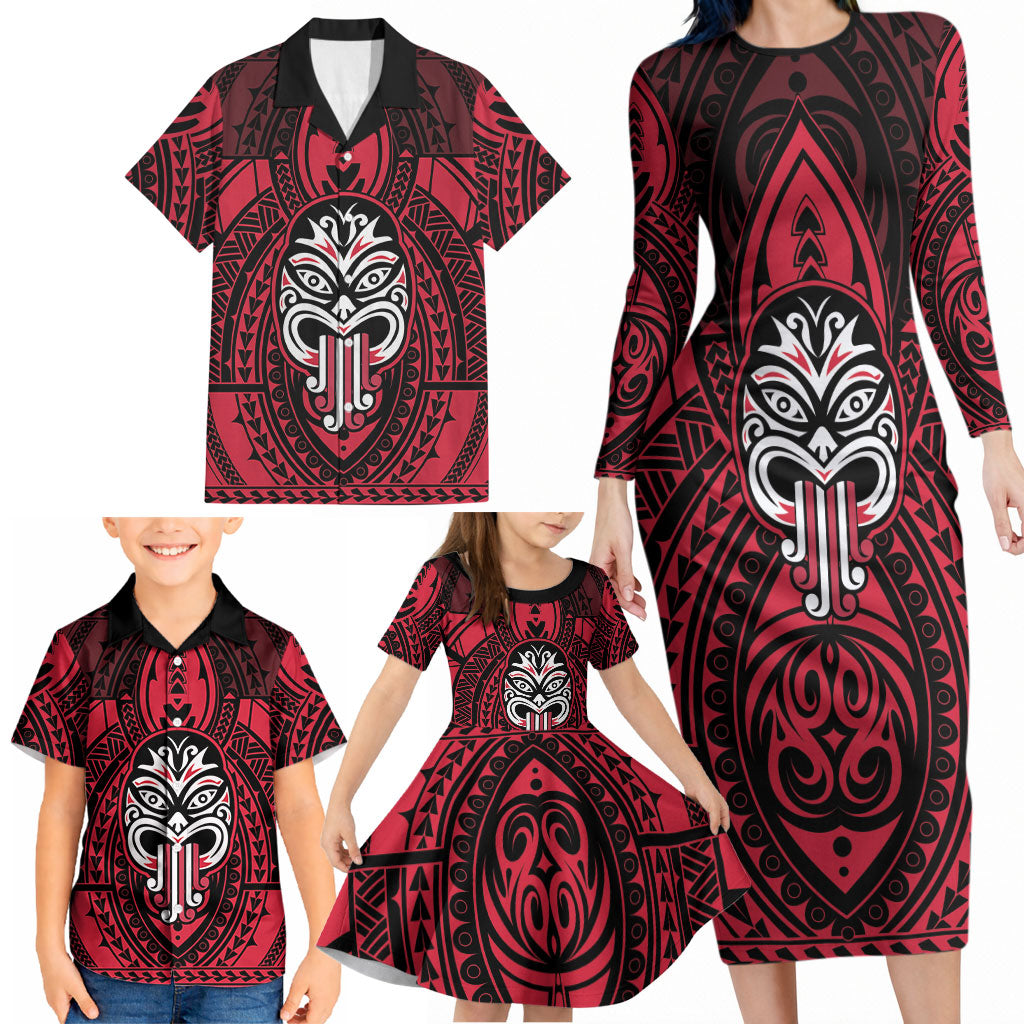 New Zealand Maori Language Week Family Matching Long Sleeve Bodycon Dress and Hawaiian Shirt Te Wiki O Te Reo Maori Hei Tiki LT22 - Polynesian Pride