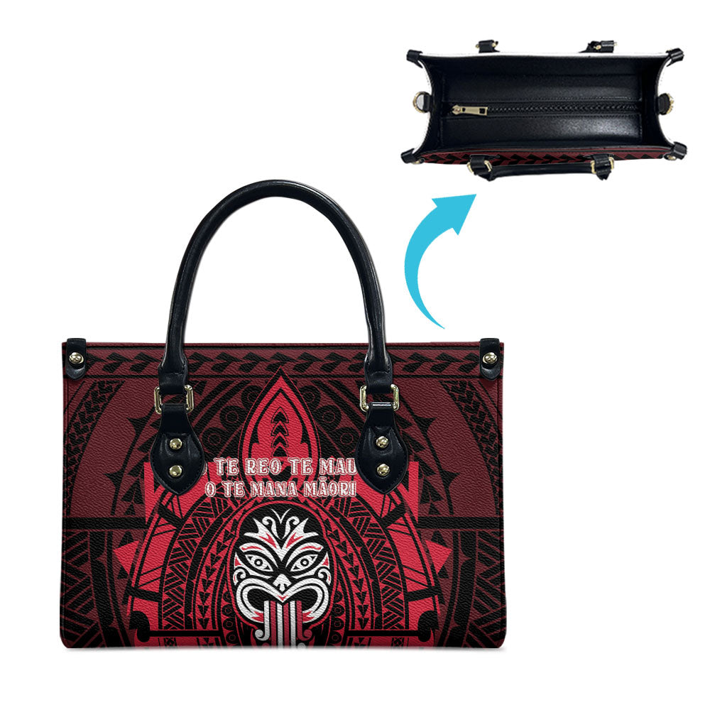 New Zealand Maori Language Week Leather Bag Te Wiki O Te Reo Maori Hei Tiki LT22 - Polynesian Pride
