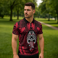 New Zealand Maori Language Week Zipper Polo Shirt Te Wiki O Te Reo Maori Hei Tiki LT22 - Polynesian Pride