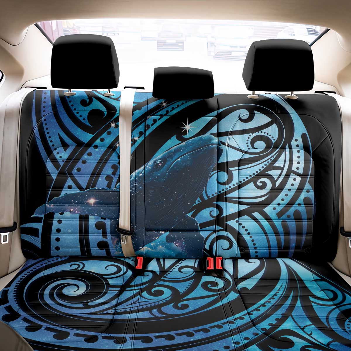 New Zealand Matariki Back Car Seat Cover Maori Humpback Whale Galaxy LT22 - Polynesian Pride