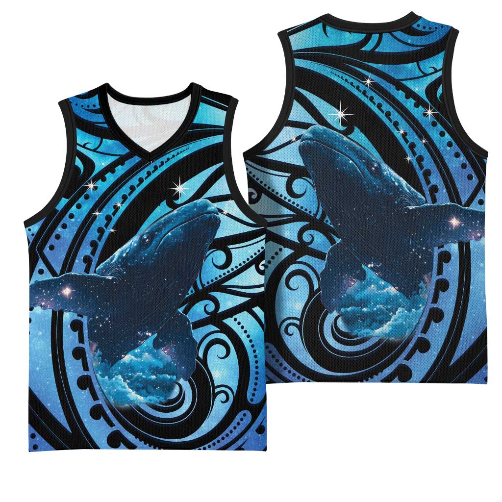 New Zealand Matariki Basketball Jersey Maori Humpback Whale Galaxy