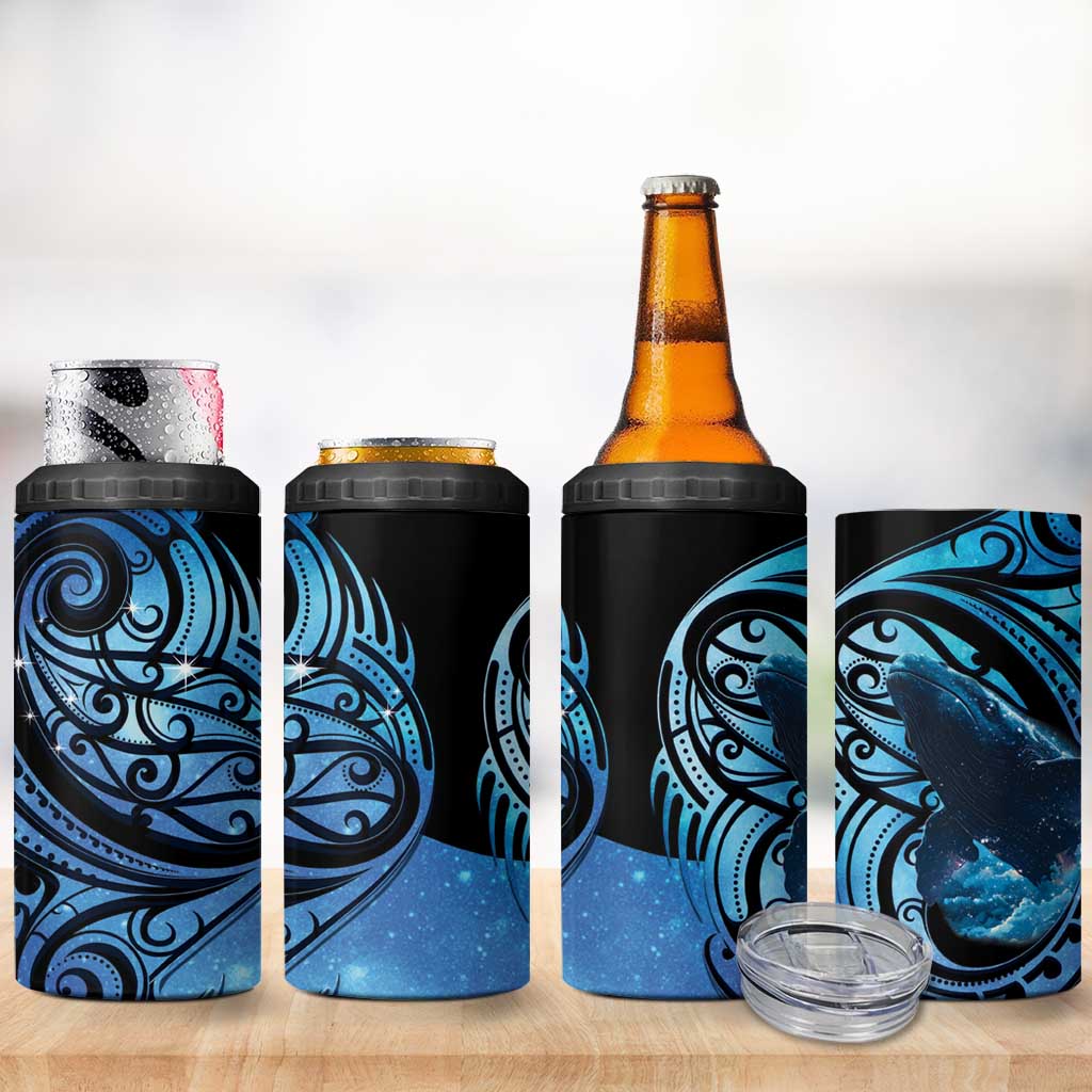 New Zealand Matariki 4 in 1 Can Cooler Tumbler Maori Humpback Whale Galaxy