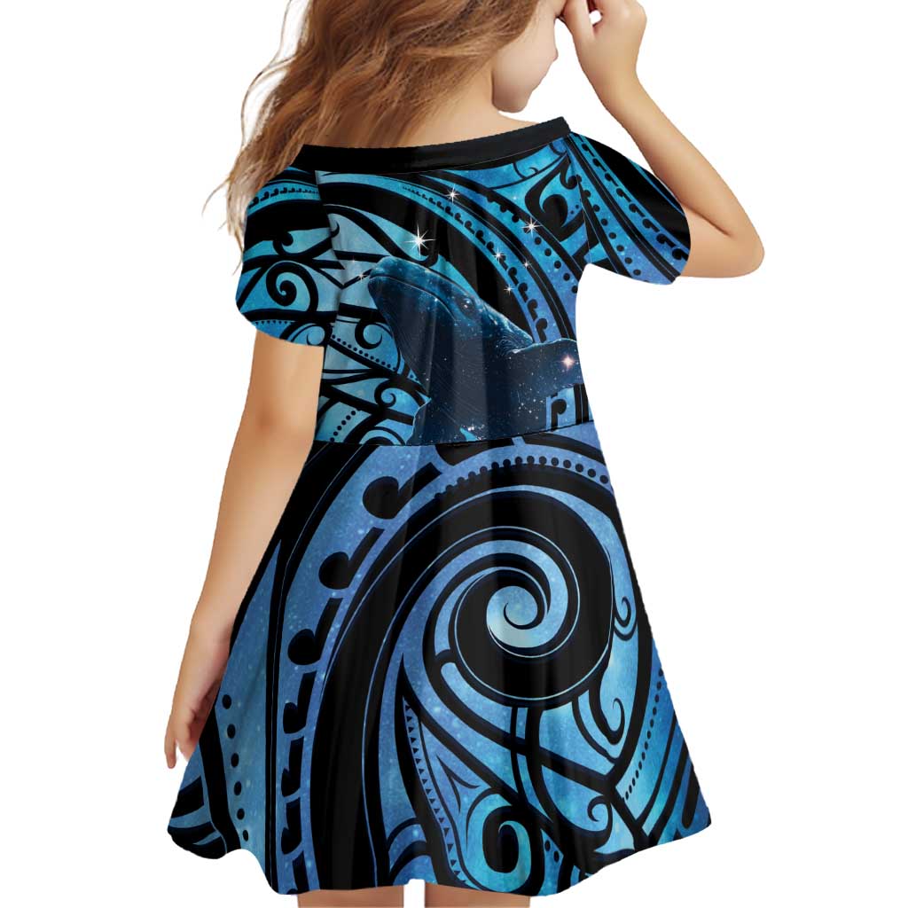 New Zealand Matariki Family Matching Short Sleeve Bodycon Dress and Hawaiian Shirt Maori Humpback Whale Galaxy LT22 - Polynesian Pride