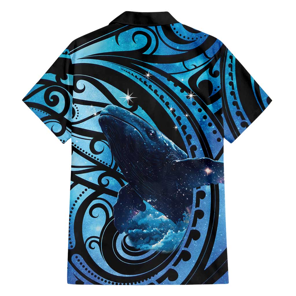 New Zealand Matariki Family Matching Short Sleeve Bodycon Dress and Hawaiian Shirt Maori Humpback Whale Galaxy LT22 - Polynesian Pride