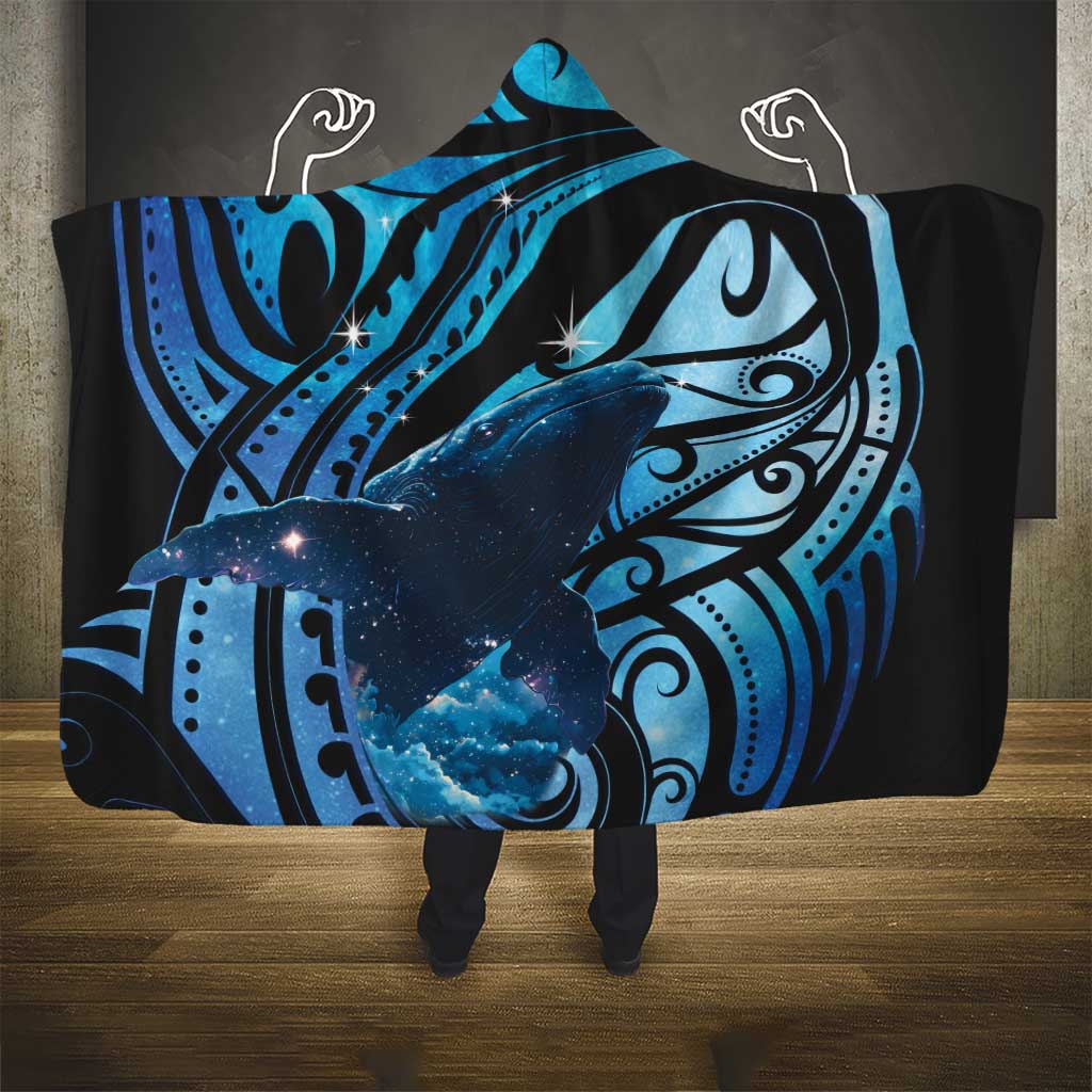New Zealand Matariki Hooded Blanket Maori Humpback Whale Galaxy