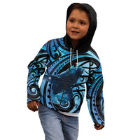 New Zealand Matariki Kid Hoodie Maori Humpback Whale Galaxy
