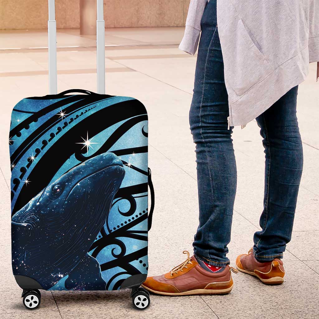 New Zealand Matariki Luggage Cover Maori Humpback Whale Galaxy