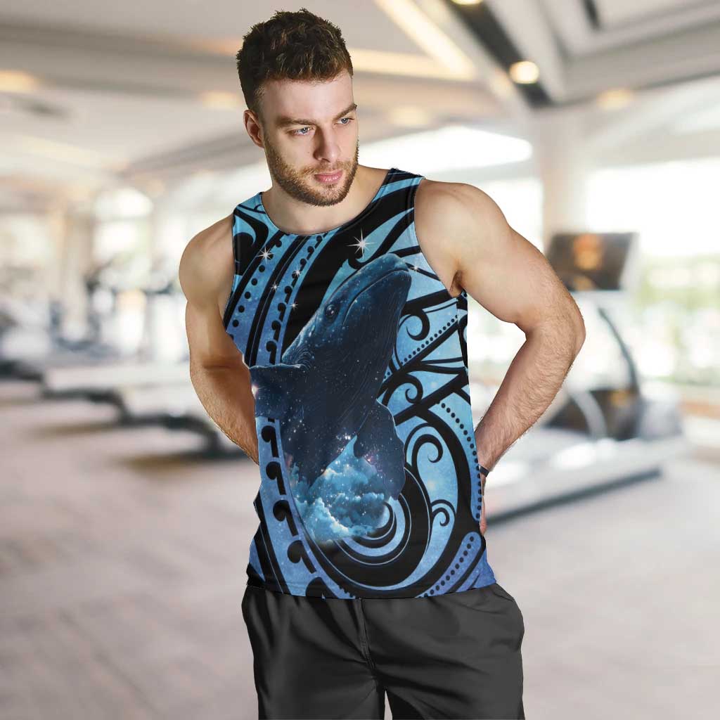 New Zealand Matariki Men Tank Top Maori Humpback Whale Galaxy LT22 Blue - Polynesian Pride