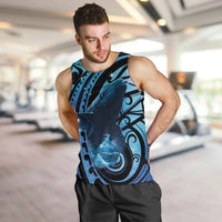 New Zealand Matariki Men Tank Top Maori Humpback Whale Galaxy LT22 Blue - Polynesian Pride